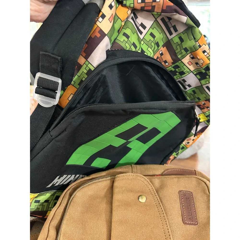Minecraft Creeper Backpack Kids‎ Black Green Graphic School Bag